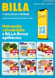 Billa leták  s platnosťou 20. 5. - 26. 5. 2026 BILLA Bonus leták