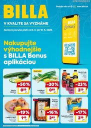 Billa leták  s platnosťou 3. 6. - 16. 6. 2026 BILLA Bonus leták