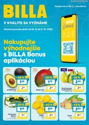 Billa leták  s platnosťou 30. 9. - 6. 10. 2026 BILLA Bonus leták